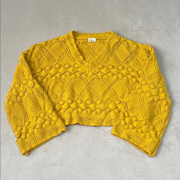 POL Sweaters - POL Crochet Cropped Sweater. Women’s Size Small
